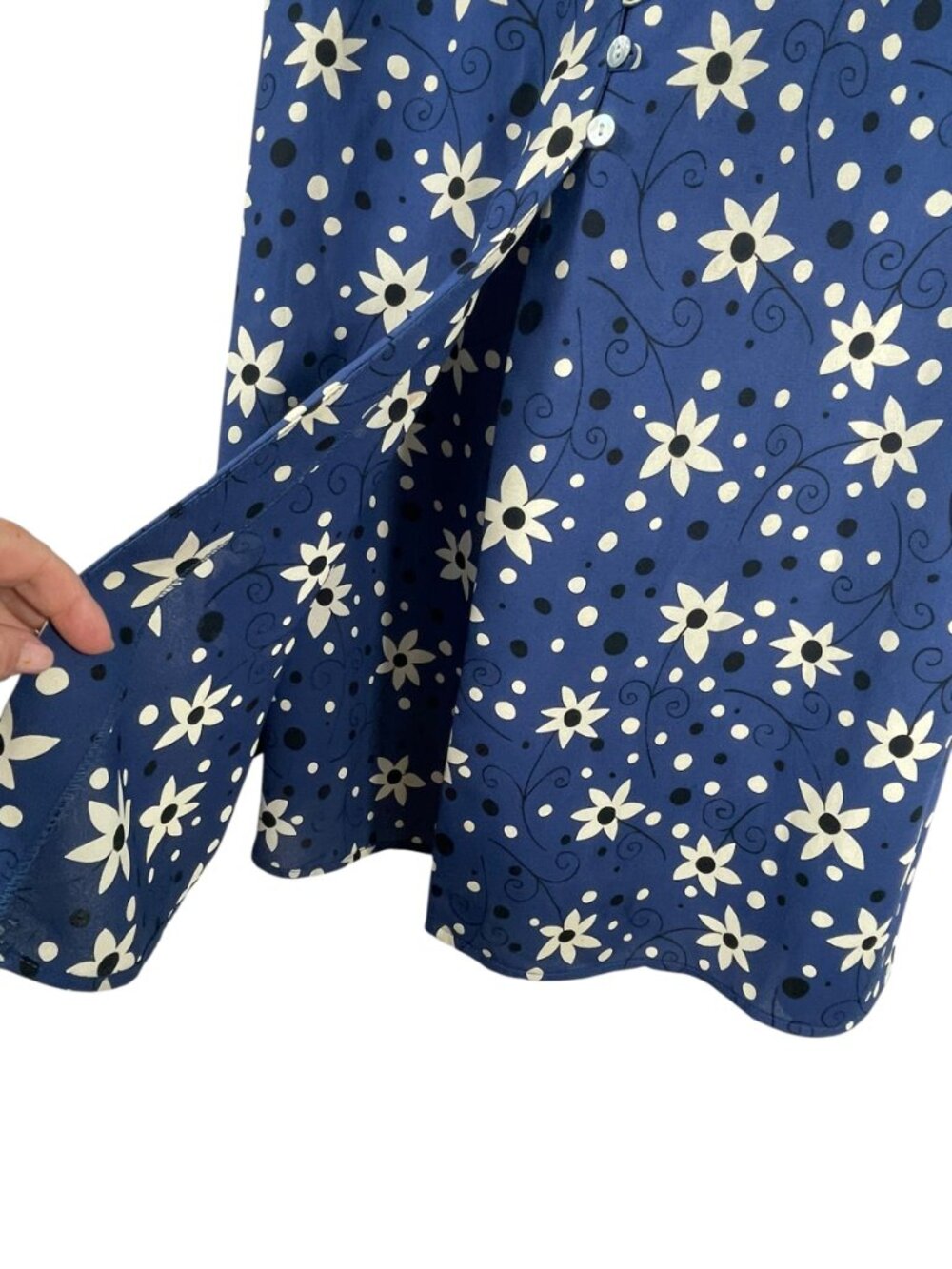 Vintage Jonathan Martin Rayon Floral Button Front Midi Skirt USA Medium - Picture 8 of 11